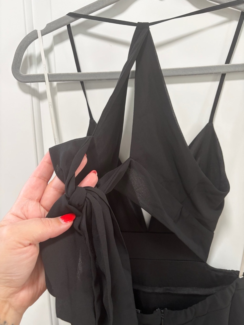 Lulus Tier and Now NWT size Small Black Tie-Back Tiered Maxi Dress - Picture 13 of 13